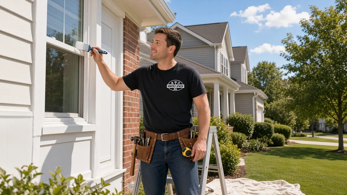 Monthly Upkeep handyman painting exterior window trim