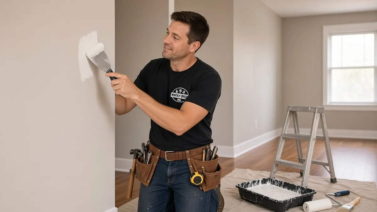 Monthly Upkeep handyman preparing a rental unit